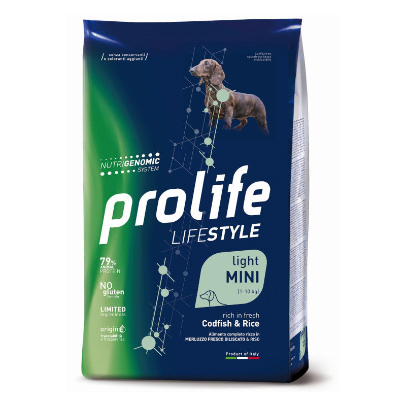 Prolife Life Style Mini Adult Light Merluzzo e Riso Secco Cane 7 Kg