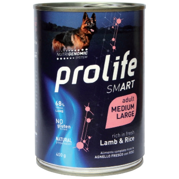 Prolife Adult Medium/Large Agnello&Riso 400gr Alimento umido per Cani