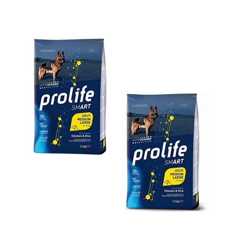 Prolife Smart Adult Medium/Large Pollo e Riso 12kg - OFFERTA 2 Sacchi