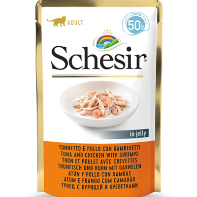 Schesir Gatto Tonno Pollo e Gamberetti 50gr