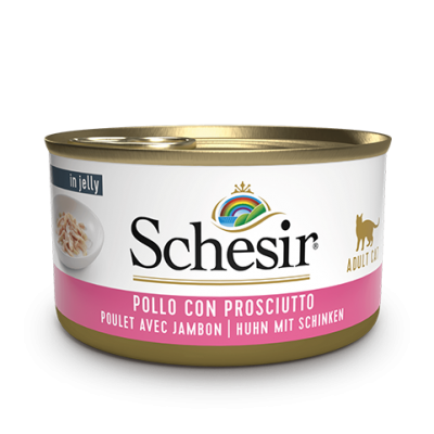 Schesir Filetti di Pollo e Prosciutto in Gelatina per Gatti, 85g