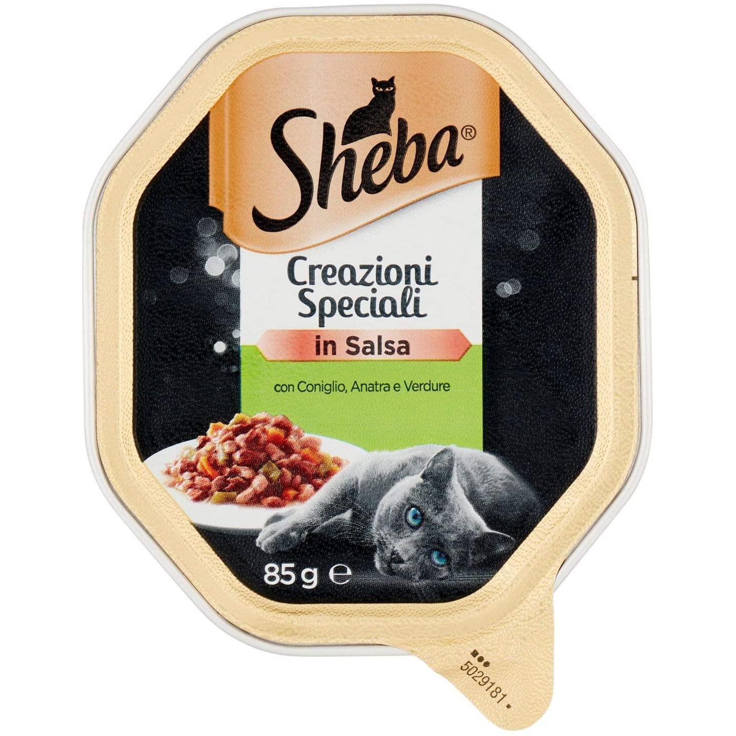 Sheba Creazioni Speciali in Salsa con Coniglio Anatra e Verdure 85gr