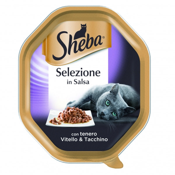 Sheba Selezione in Salsa con Tenero Vitello e Tacchino 85gr