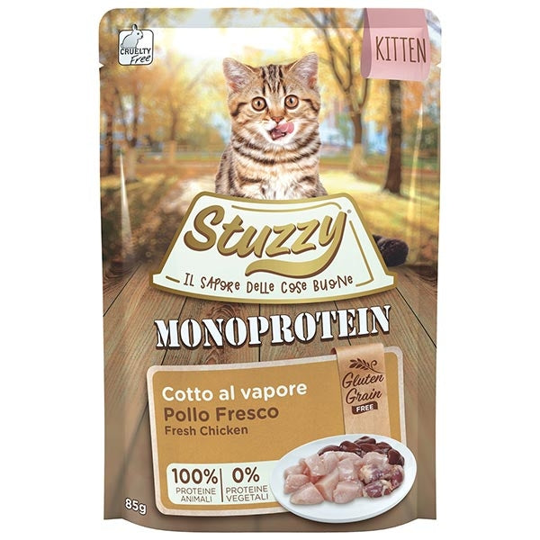 Stuzzy Monoprotein Grain Free Kitten Pollo Fresco 85gr Alimento umido per Gatti
