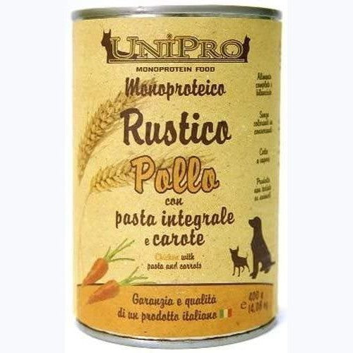 Unipro Rustico per cani Pollo Pasta Integrale e Carote 400 Gr