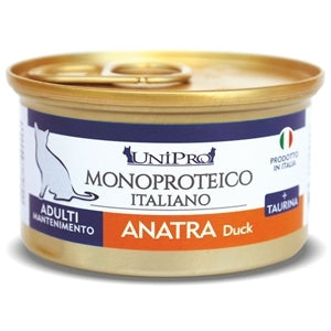 Unipro Unicamente Anatra Alimento Monoproteico per Gatti 85gr