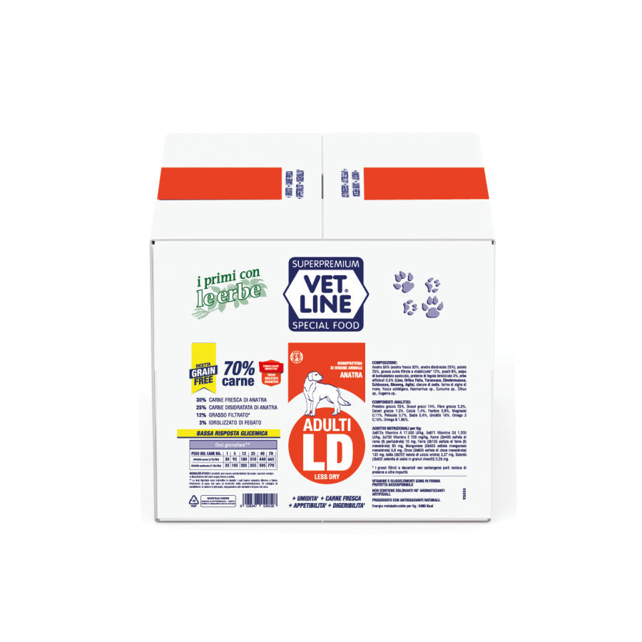 Vet Line Adulti Less Dry Anatra 12 Kg