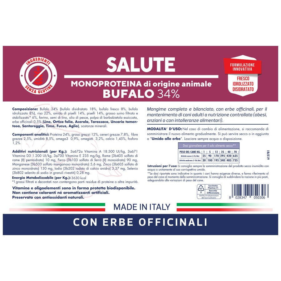 Vet Line Crocchette Cane Salute - Bufalo 3 Kg