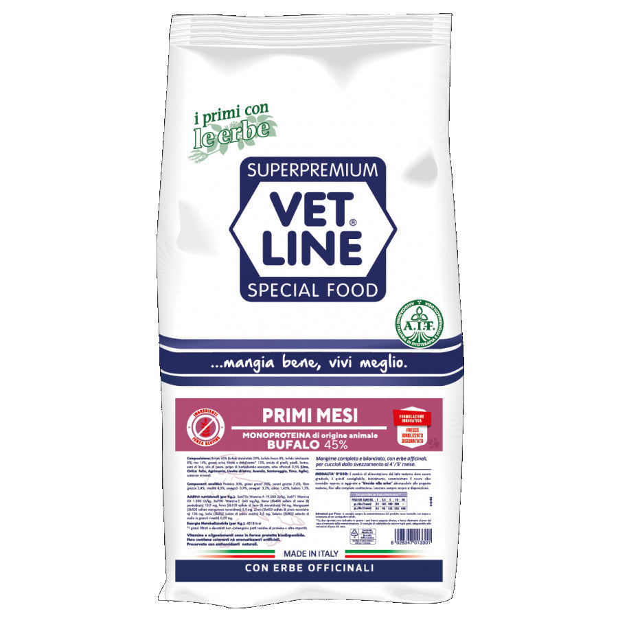 Vet Line Secco Cane Primi mesi Bufalo 3 Kg