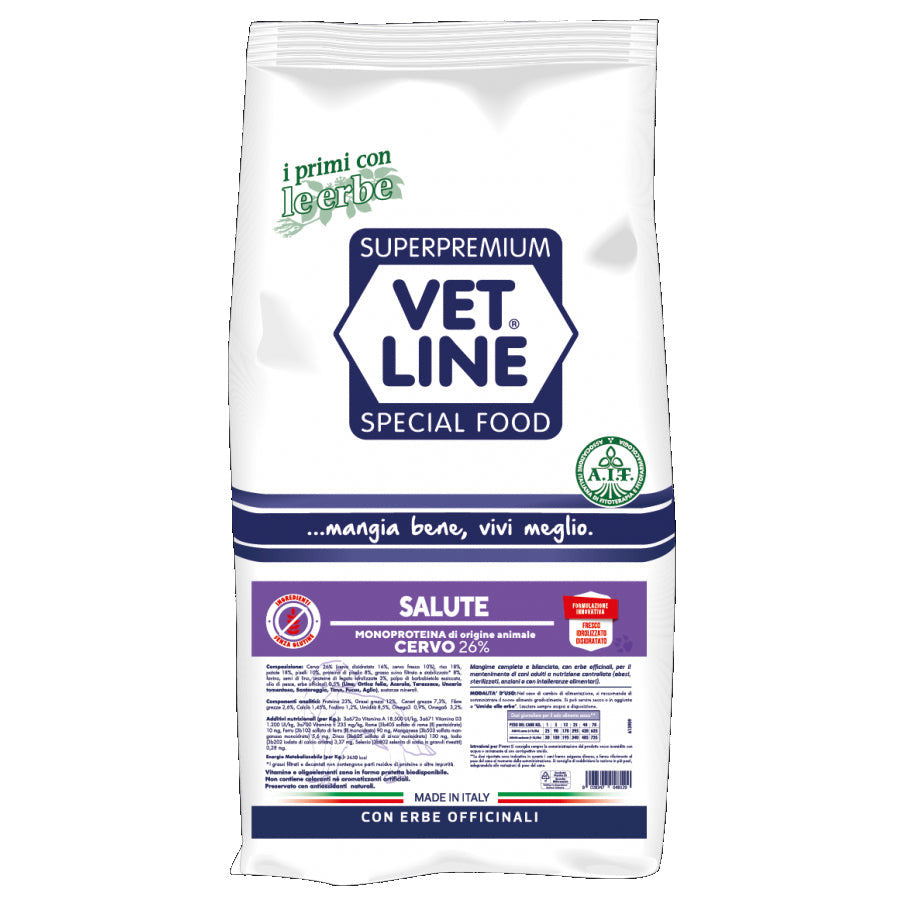 Vet Line Secco Cani Salute Cervo 12,5 Kg