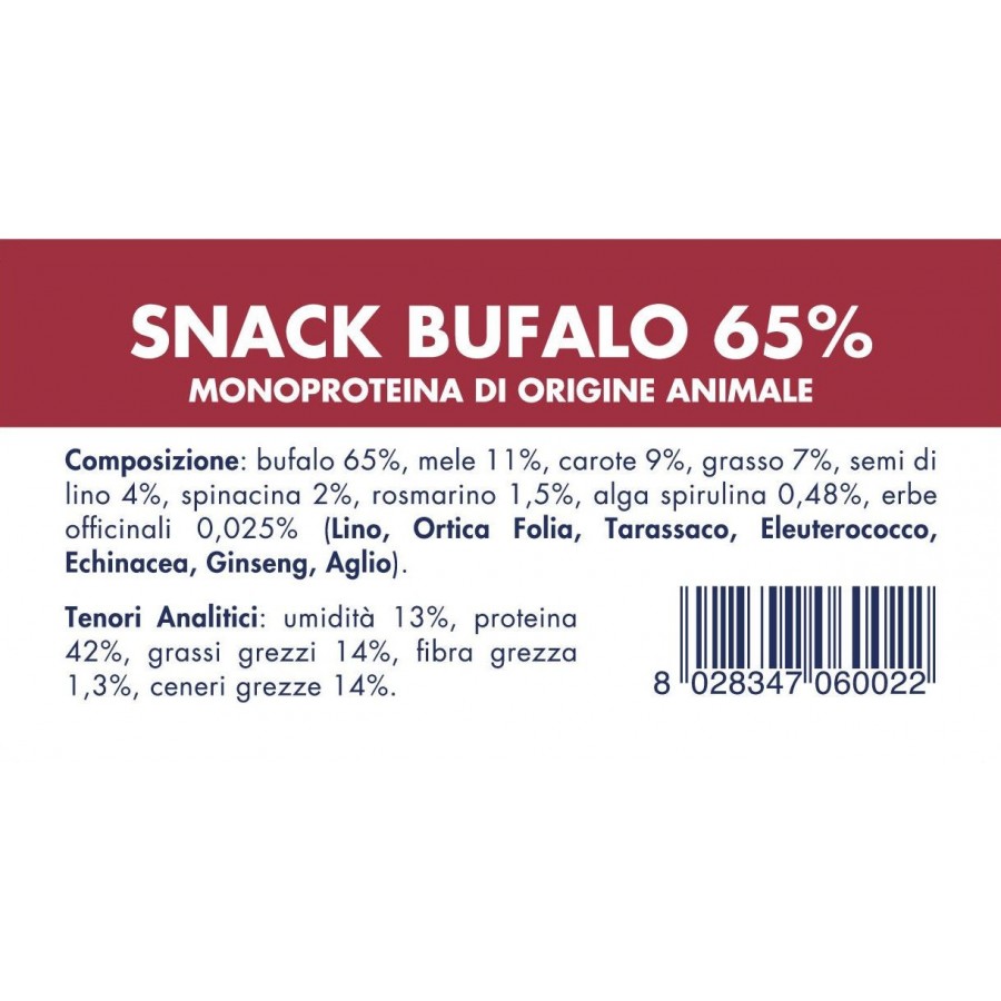 Vet Line Snack per Cani Bufalo Monoproteico Grain Free 80g 