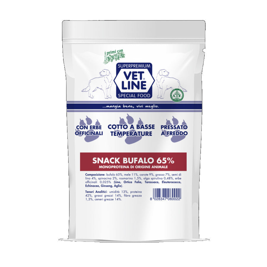 Vet Line Snack per Cani Bufalo Monoproteico Grain Free 80g