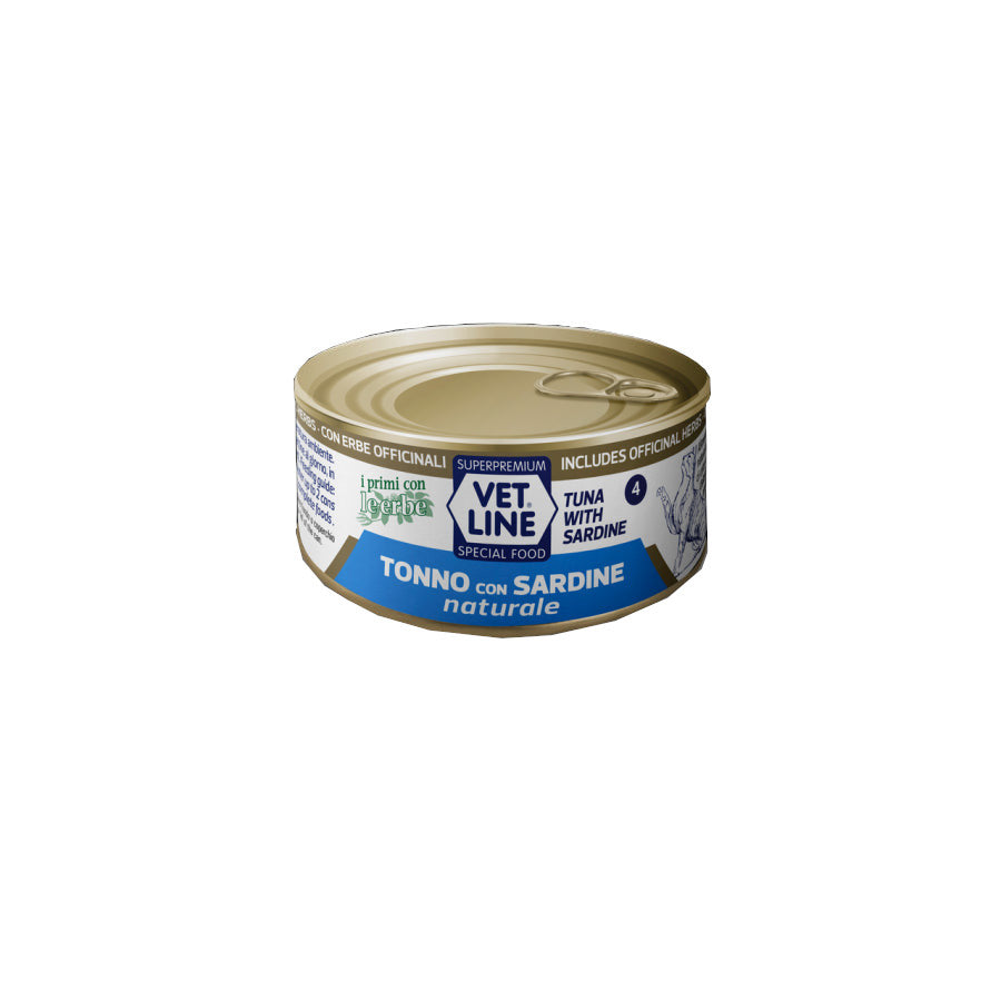 Vet Line Umido Gatto Naturale Tonno con Sardine 70 Gr