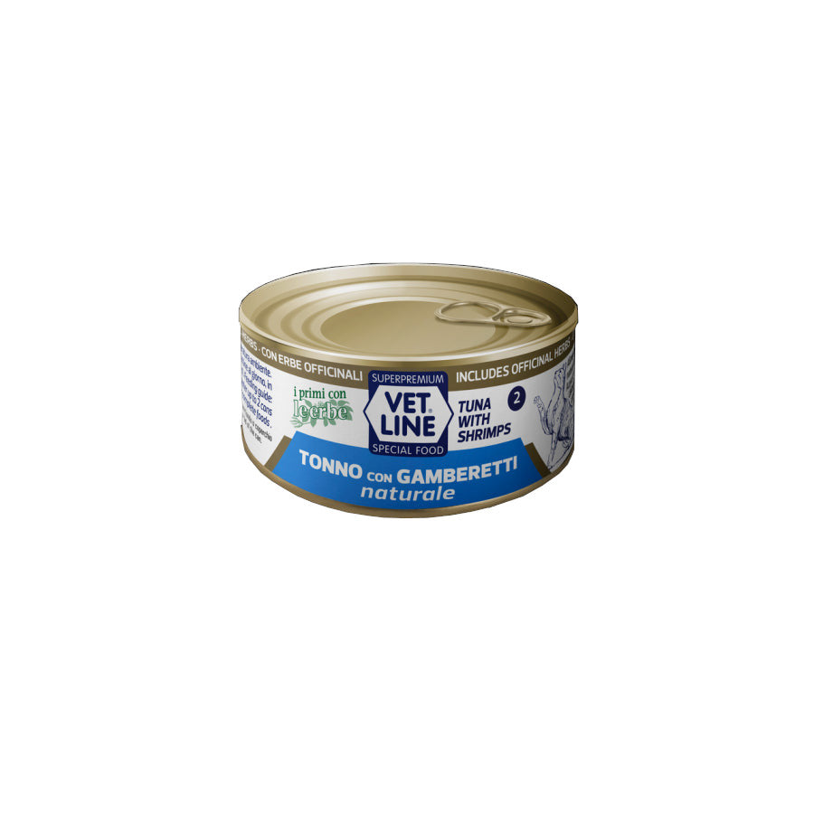 Vet Line Umido Gatto Naturale Tonno e Gamberetti 70 Gr