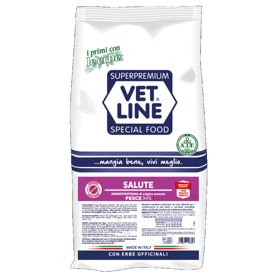 Vetline Secco Cane Salute Pesce 3 Kg