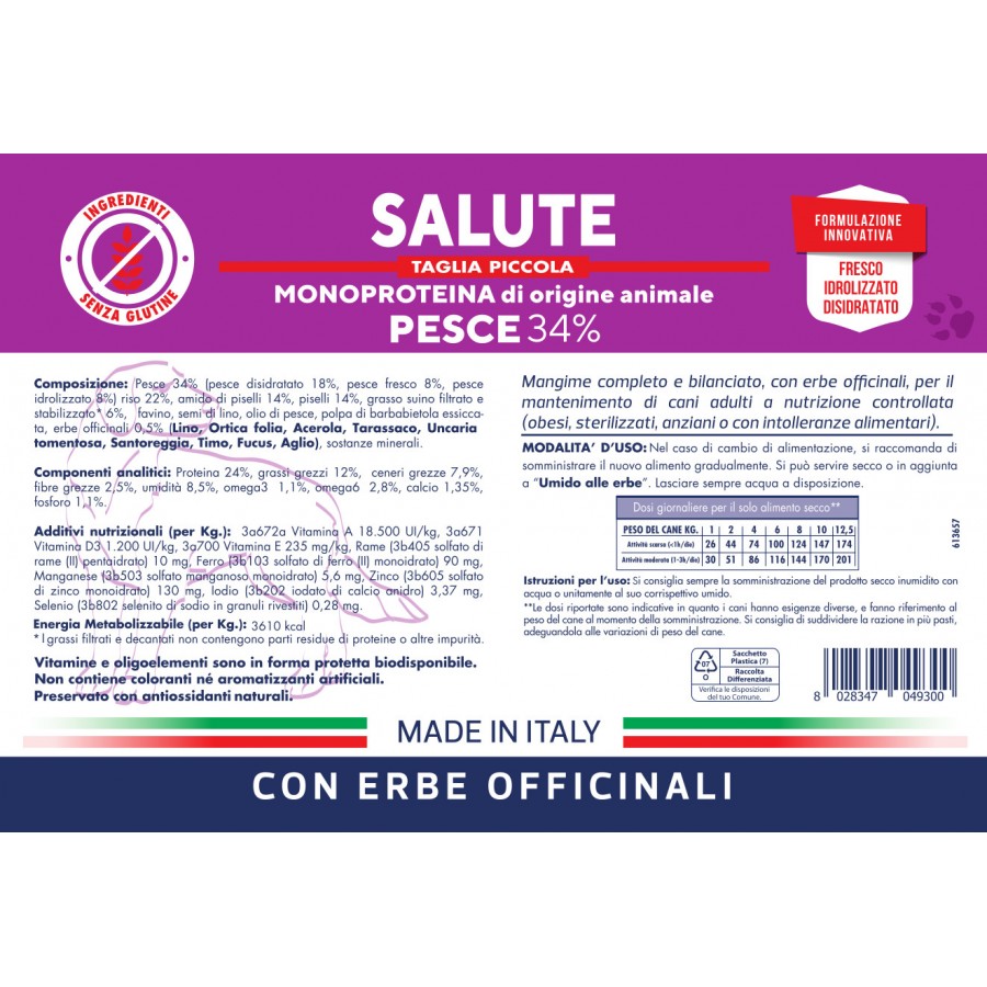 Vetline Secco Cane Salute Pesce Taglia Piccola 3 Kg