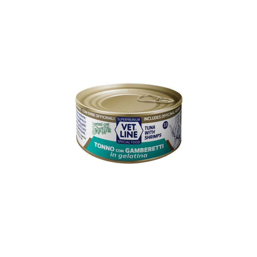 Vetline Umido Gatto Tonno con Gamberettti in Gelatina 70 Gr