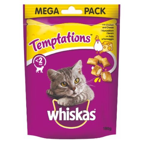Whiskas Temptations snack con Pollo e Formaggio - 180 gr